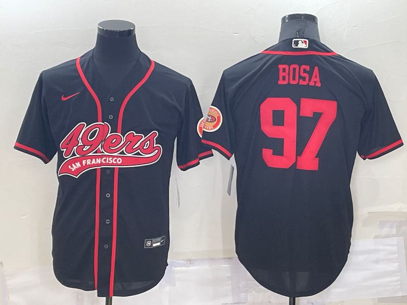 Men San Francisco 49ers #97 Bosa Black Nike Co branded Jersey->san francisco 49ers->NFL Jersey